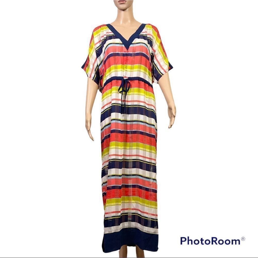 Next colorful stripes maxi beach cover up dress 6